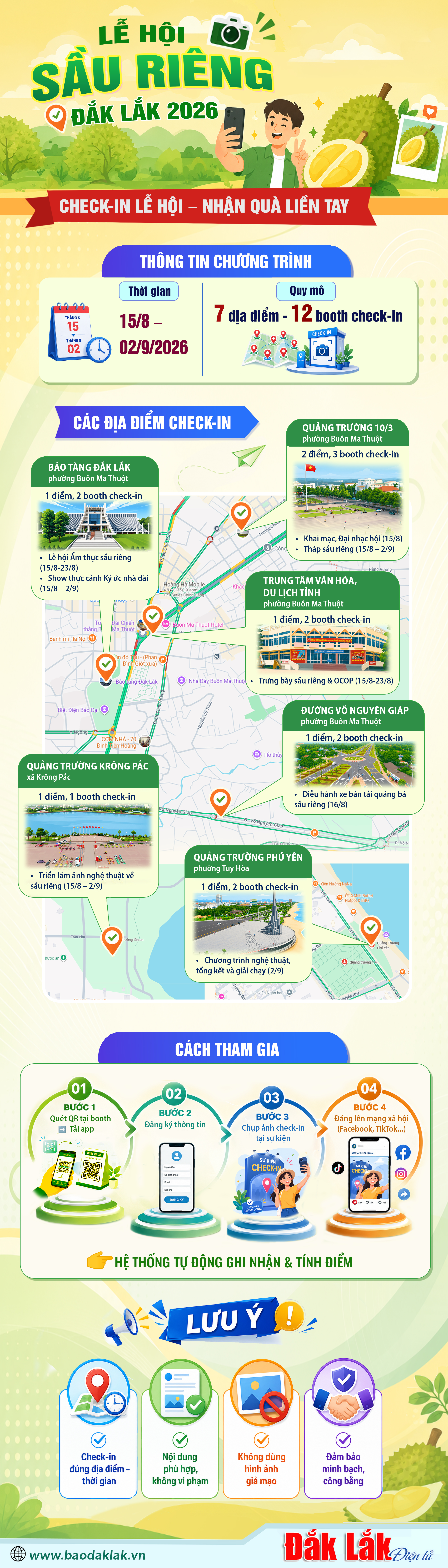 Check-In Lễ Hội – Nhận Quà Liền Tay Tại Lễ Hội Sầu Riêng Đắk Lắk Năm 2026