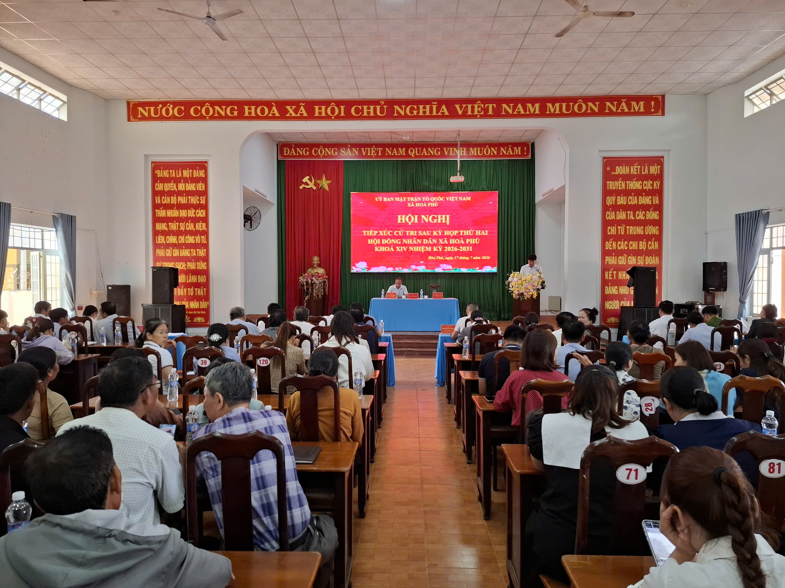 Hội nghị tiếp xúc cử tri sau Kỳ họp thứ Hai HĐND xã Hòa Phú khóa XIV, nhiệm kỳ 2026 - 2031 tại Cụm 2