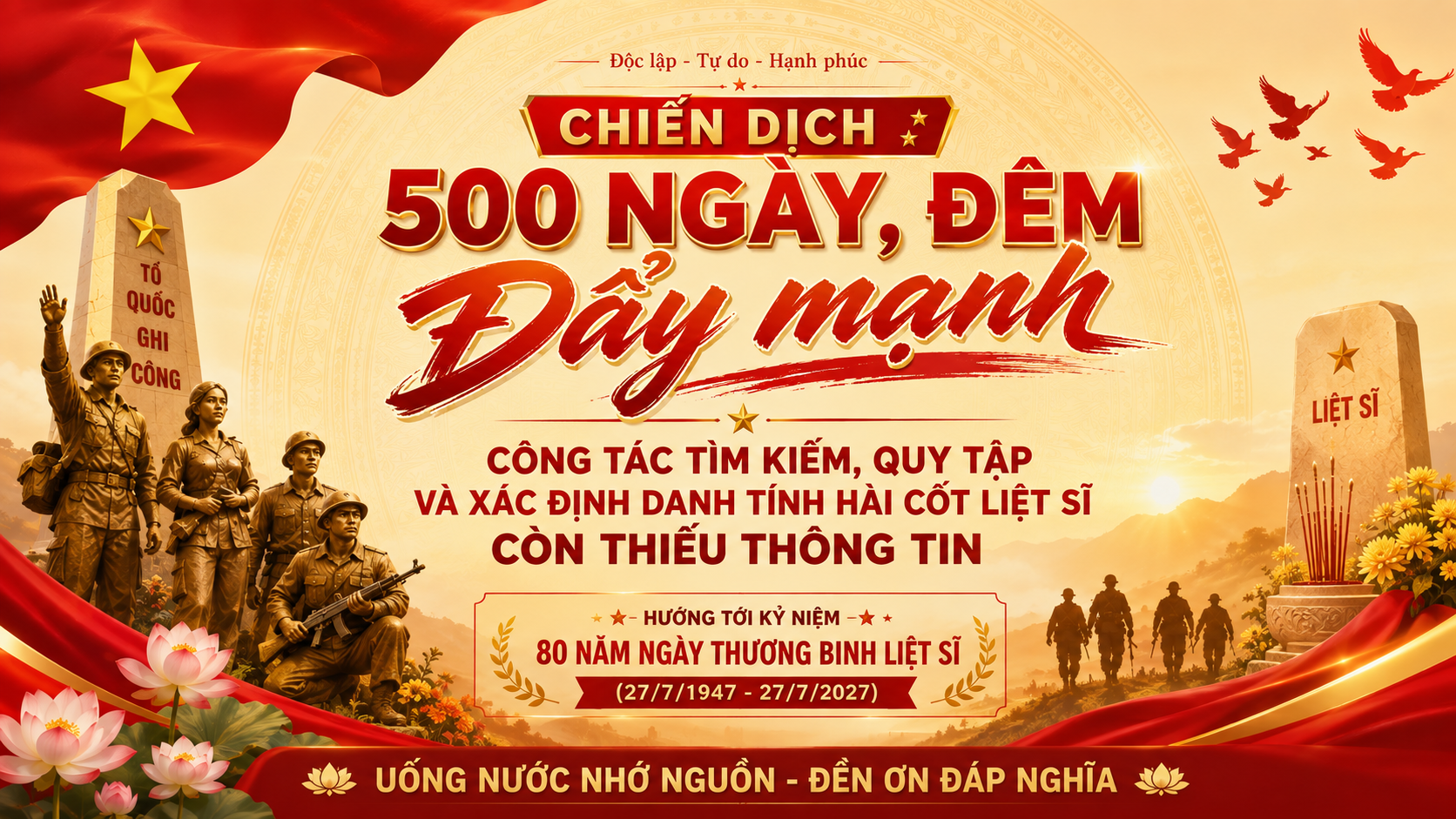 Xã Hòa Phú đẩy mạnh thực hiện Chiến dịch "500 ngày đêm" tìm kiếm, quy tập và xác định danh tính hài cốt liệt sĩ còn thiếu thông tin
