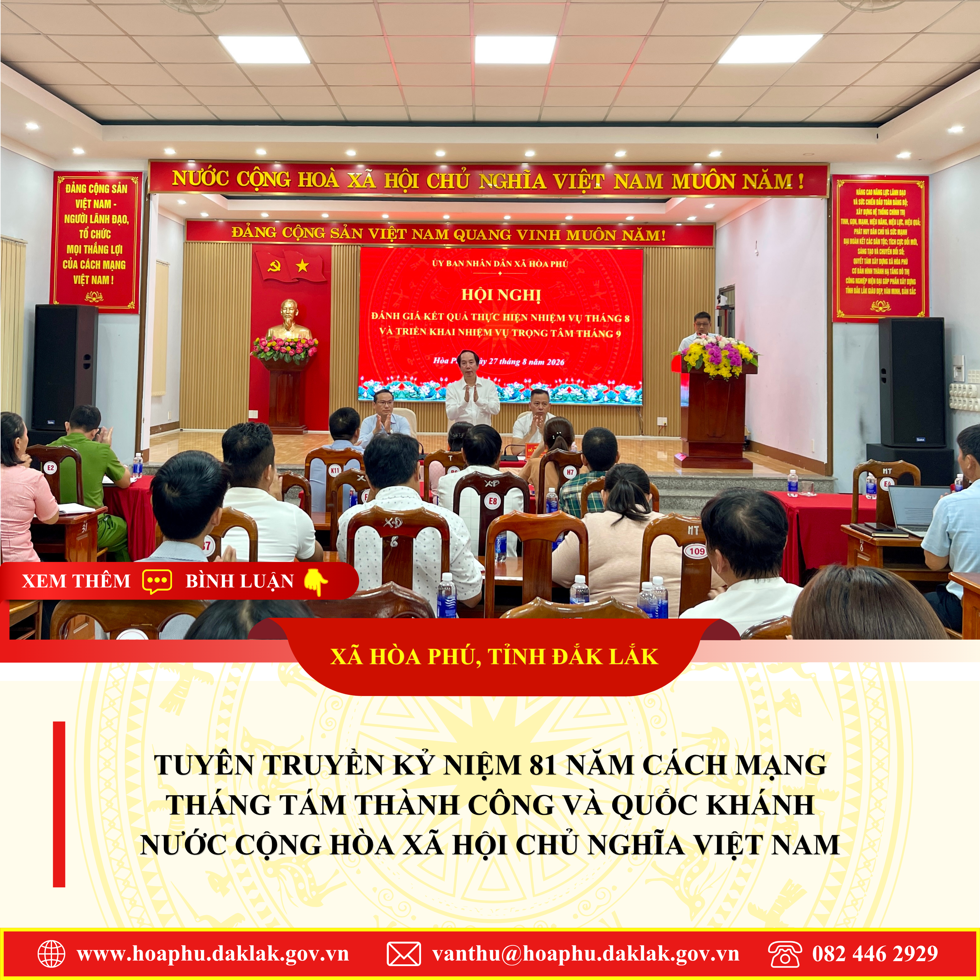 Tuyên truyền kỷ niệm 81 năm Cách mạng Tháng Tám thành công và Quốc khánh nước Cộng hòa xã hội chủ nghĩa Việt Nam