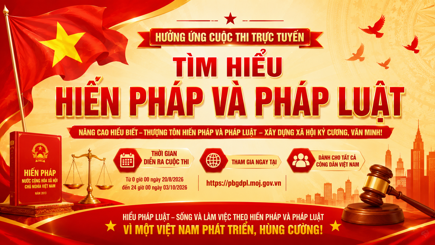 Triển khai hưởng ứng Cuộc thi trực tuyến trên Cổng Pháp luật quốc gia tìm hiểu Hiến pháp và pháp luật năm 2026