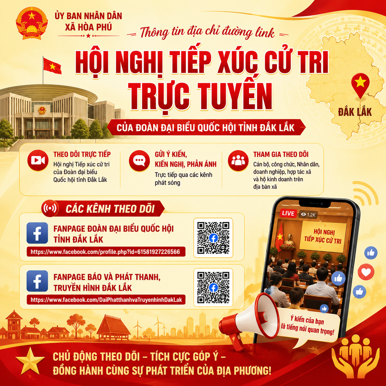Thông Báo Địa Chỉ Đường Link Phát Trực Tiếp Hội Nghị Tiếp Xúc Cử Tri Của Đoàn Đại Biểu Quốc Hội Tỉnh Đắk Lắk