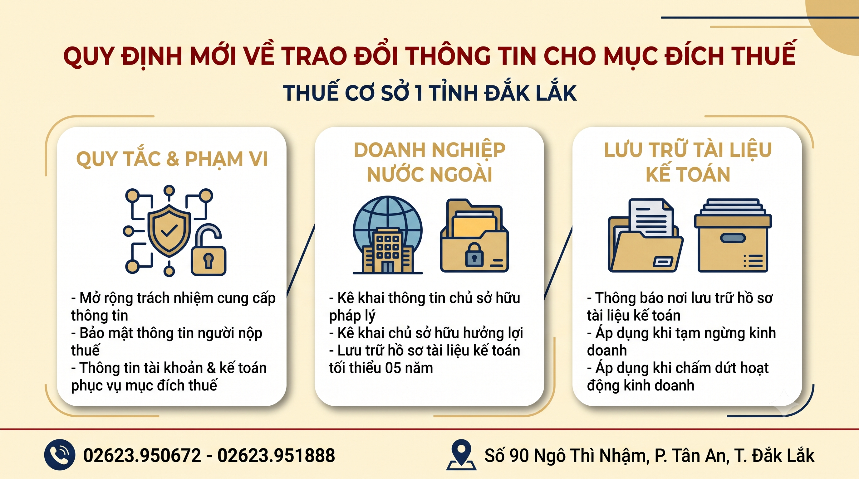Thuế cơ sở 1 tỉnh Đắk Lắk hướng dẫn quy định về trao đổi thông tin cho mục đích thuế
